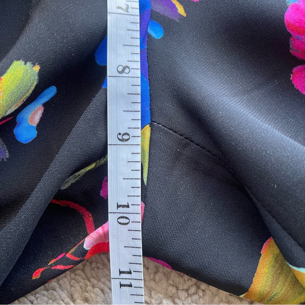 Etro Black Straight Leg Pants with Floral Design - Picture 6 of 8